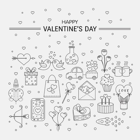 Valentines Day symbolsのイラスト素材