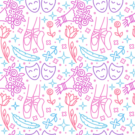 Ballet seamless patternのイラスト素材
