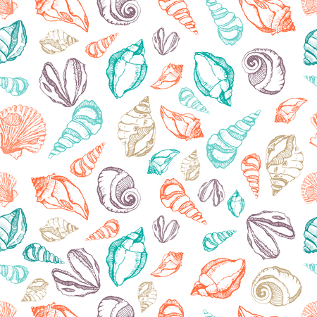 Sea  shells seamless patternのイラスト素材