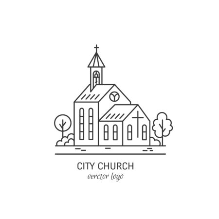 Church in linear styleのイラスト素材