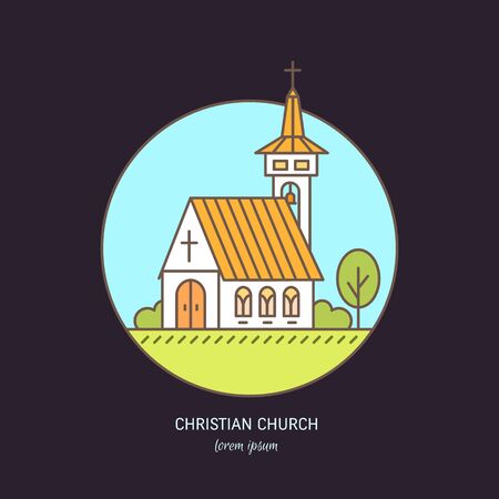 Church in linear styleのイラスト素材