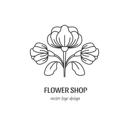Flower shop logoのイラスト素材