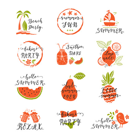 Summer labels setのイラスト素材