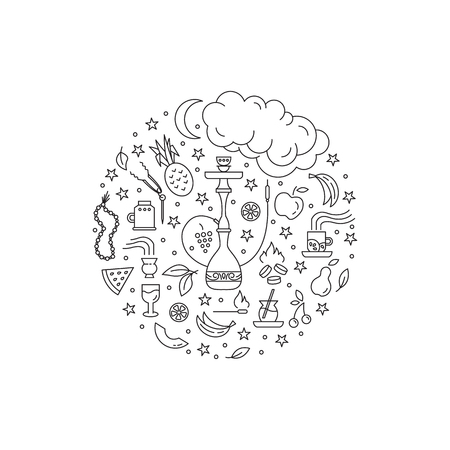 Hookah circle conceptのイラスト素材