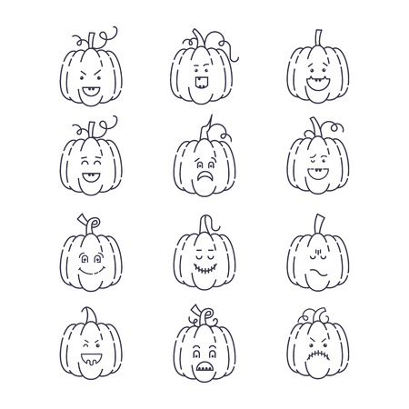 Halloween pumpkin setのイラスト素材
