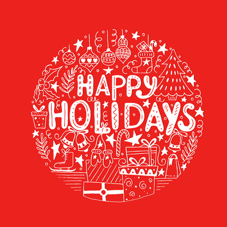 Modern handwritten lettering for holiday decorationsのイラスト素材