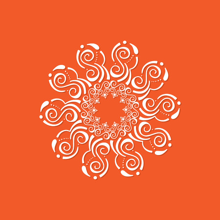 Vector mandala. Round ornamental contour mandala. Perfect for logo, oriental decoration, coloring books. Indian, Islam, Arabic motifs. Vector hand drawn illustration.のイラスト素材