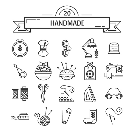 Vector Hand made icons setのイラスト素材