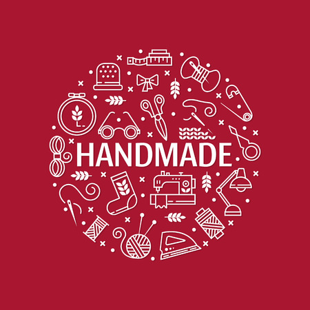 Vector Hand made icons setのイラスト素材
