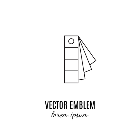 Vector house repairs symbol in trendy line style isolated on white background. Palette to select the color of the walls. Icon in linear style.のイラスト素材