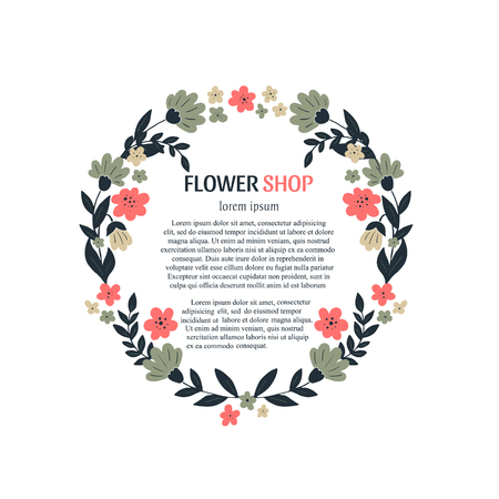 A Vector wreath and text isolated on plain background.のイラスト素材