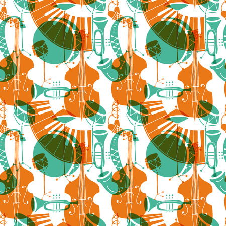 Seamless pattern with music instrumentsの写真素材