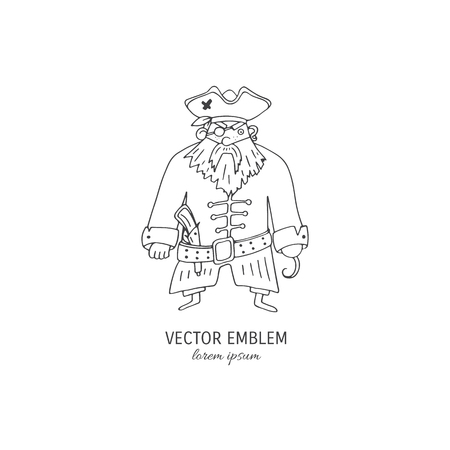 Cartoon hand drawn pirateのイラスト素材