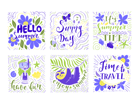Summer greeting cardsのイラスト素材