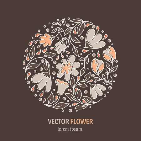 Circle with flowersのイラスト素材