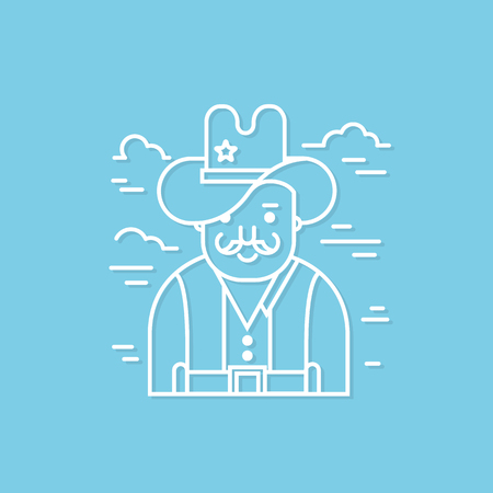 Vector symbol of  Taxas  in trendy linear style isolated on  background. Cowboy icon. Icon in linear style.のイラスト素材
