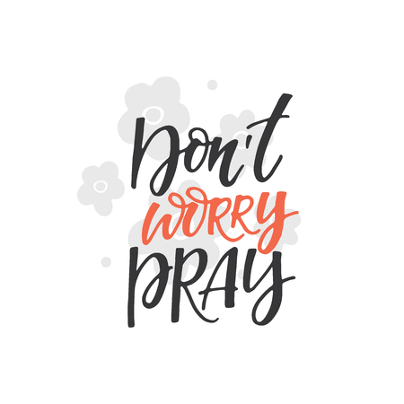 Religions lettering and clipart - Dont worry Prayのイラスト素材
