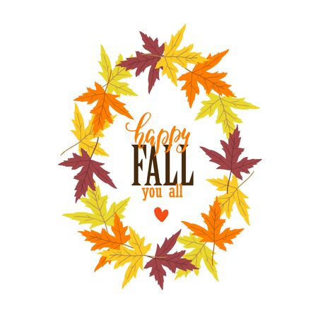 Vector Autumn greeting card with , maple leavesのイラスト素材
