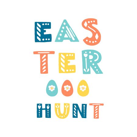 Vector vintage Easter phrases .Greeting card text templatesのイラスト素材