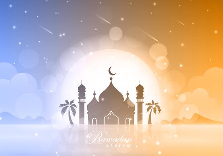 Ramadan Kareem illustration Greeting card with calligraphyのイラスト素材