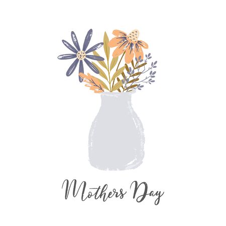 Happy Mothers day greeting card on white backgroundのイラスト素材