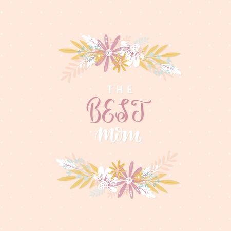 Happy Mothers day greeting card on pink backgroundのイラスト素材