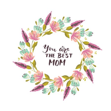 Happy Mothers day greeting card on white backgroundのイラスト素材