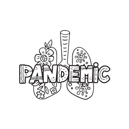 CoronaVirus illustraton of lungs. Virus pneumonia. 2019-nCovのイラスト素材