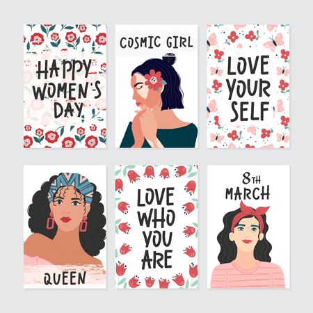 Set of illusttation. 8 march, International Womens Dayのイラスト素材