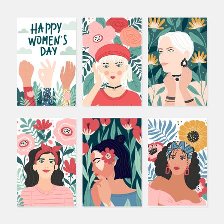 Set of illusttation. 8 march, International Womens Dayのイラスト素材