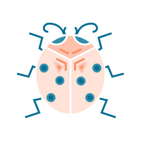 Vector ladybug flat icon isolated on white backgroundのイラスト素材