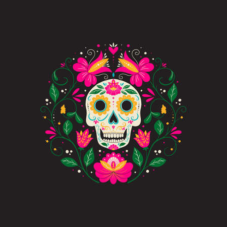 Dia de Los Muertos, Day of the Dead or Mexico Halloweenのイラスト素材