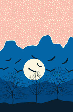 Abstract landscape illustration Minimalist style Abstract imageのイラスト素材