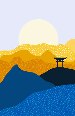 Abstract landscape illustration Minimalist style Abstract imageのイラスト素材