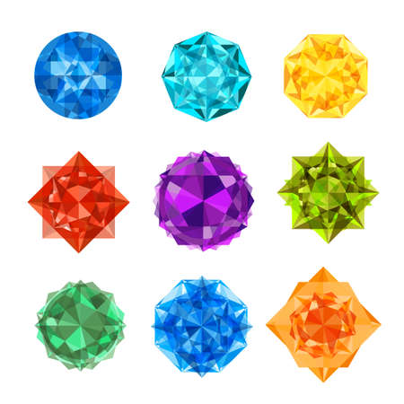 Big collection with colorful diamonds Gems setのイラスト素材