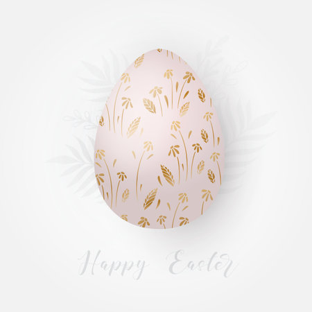 Easter egg with floral ornament on backgroundのイラスト素材