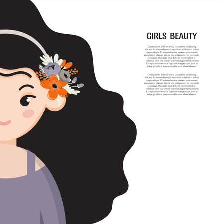 Girl with wreath portrait , avatar. Hair wreathのイラスト素材