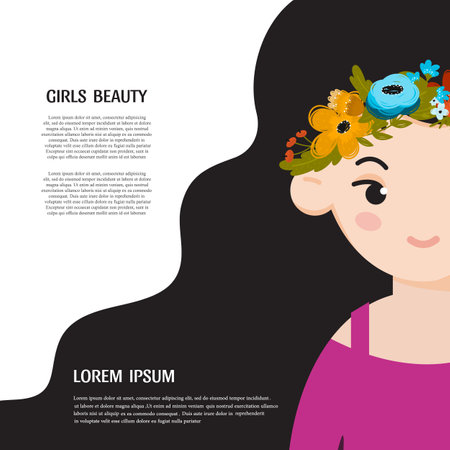 Girl with wreath portrait , avatar. Hair wreathのイラスト素材