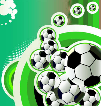 Abstract soccer backgroundwith balls. Vector.のイラスト素材