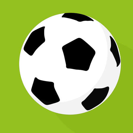 Soccer ball on green backgroud Vector illustrationの写真素材