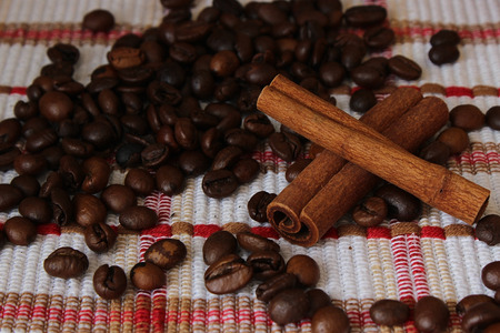 Coffee cup and coffee beans.の写真素材