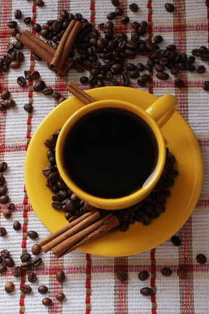 Coffee cup and coffee beans.の写真素材