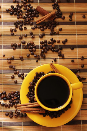 Coffee cup and coffee beans.の写真素材