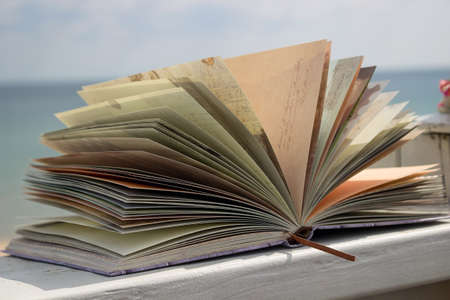 Book on the sky backgroundの写真素材