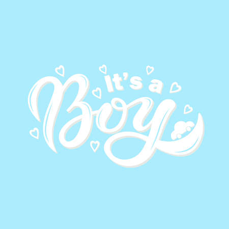 It's a BOY. Hand drawn lettering. Vector illustrationのイラスト素材