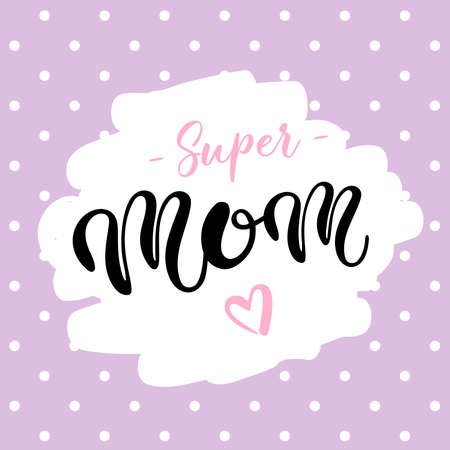 Cute greeting card for Mother's day. Hand drawn lettering. Vector illustrationのイラスト素材