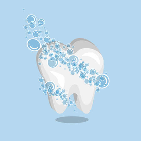 tooth brush, protection with soap bubblesのイラスト素材