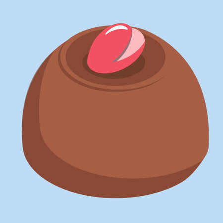 chocolate candy with berries, sweet with filling, candies for a holidayのイラスト素材