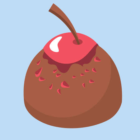 chocolate candy with cherries and fruit crumbs, sweets for the holidayのイラスト素材