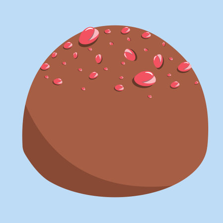chocolate candy with fruit crumbs, holiday sweets, cherry flavorのイラスト素材